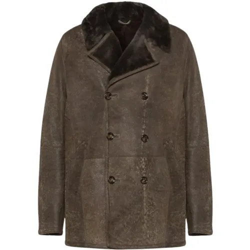 Soft Suede Shearling Jacket , male, Sizes: 3XL, L, XL, 2XL - Gimo's - Modalova