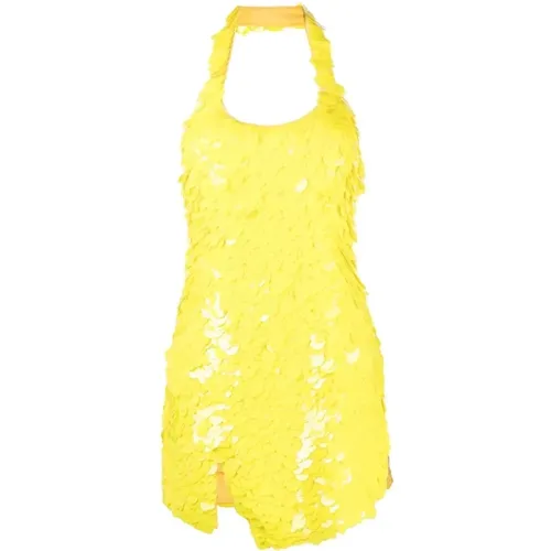 Gelbes Scale-Effekt Cut-Out Mini Kleid - The Attico - Modalova