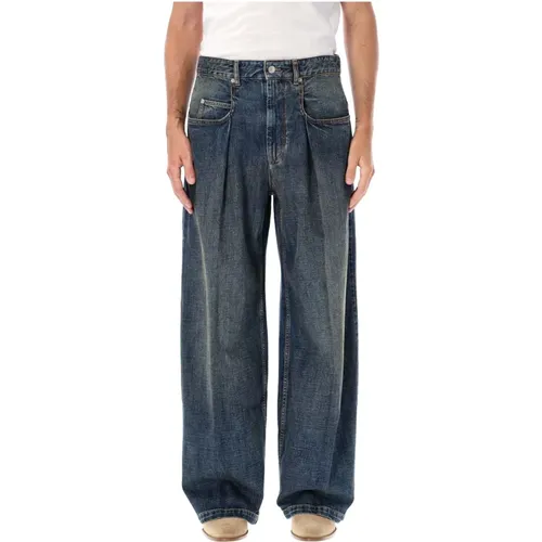 Dark Denim Wide-Leg Jeans , male, Sizes: W30 - Isabel marant - Modalova