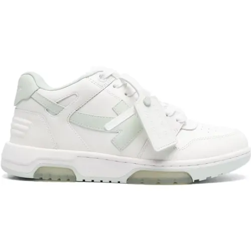 Off , Mint Green Leather Sneakers , male, Sizes: 10 UK, 7 UK - Off White - Modalova