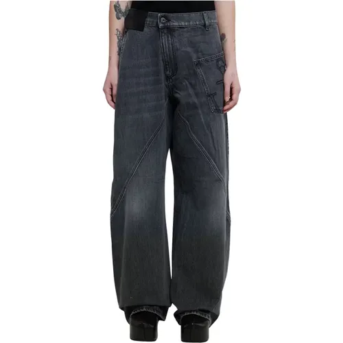 Twisted Worker Graue Denim Jeans , Herren, Größe: W30 - JW Anderson - Modalova