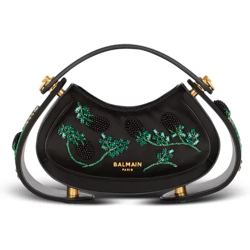 Kleine Tasche Jolie Madame aus Satin mit Mûre-Stickerei - Balmain - Modalova