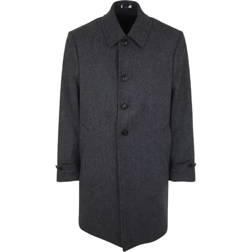 Grey Shirt Neck Coat for Men , male, Sizes: L, 2XL, M, XL - Boglioli - Modalova