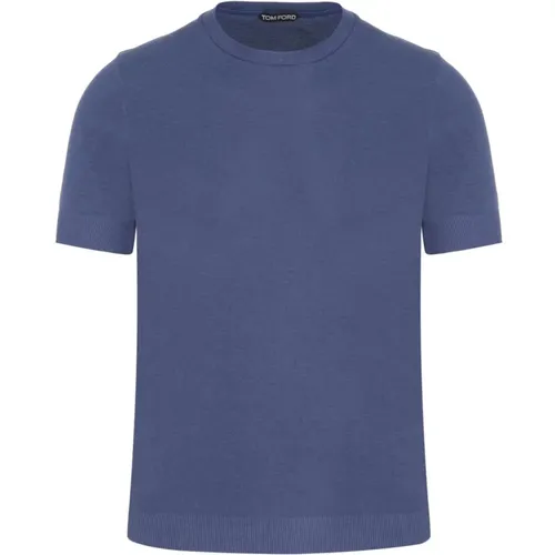 Ribbed Crew Neck T-Shirt , male, Sizes: XL, L - Tom Ford - Modalova