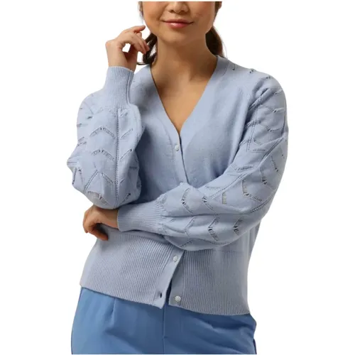 Blauer Strick-Cardigan für Damen , Damen, Größe: XS - Object - Modalova