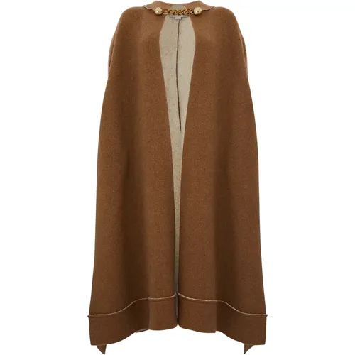 Wool Cape with Chain Closure , female, Sizes: M - Stella Mccartney - Modalova