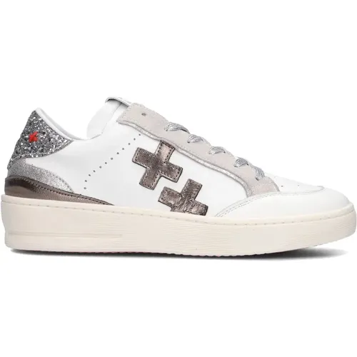 Weiße Low-Top Sneakers , Damen, Größe: 36 EU - Gio+ - Modalova