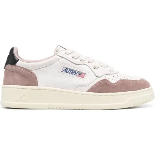 White Medalist Sneakers with Pink Inserts , female, Sizes: 5 UK, 4 UK, 3 UK - Autry - Modalova