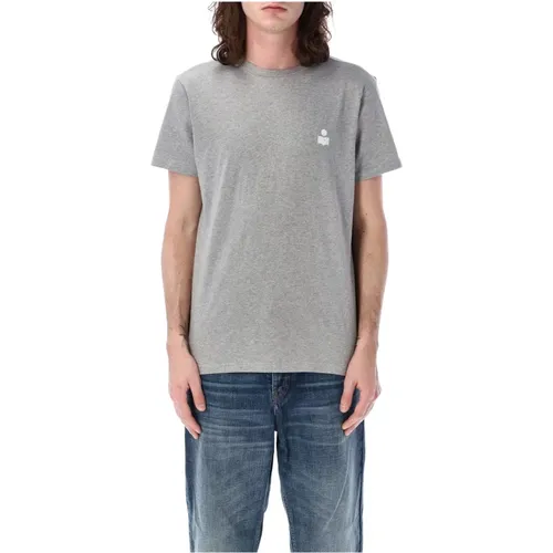 Mens Clothing T-Shirts Polos Ecru/grey Ss24 , male, Sizes: L, S, M - Isabel marant - Modalova