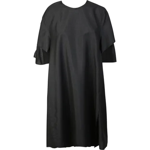 Grey Aw22 Dress with Raw Cut Details , female, Sizes: 3XS, XS - Maison Margiela - Modalova