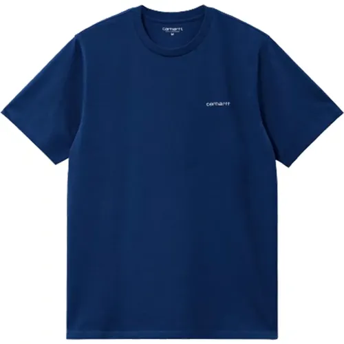 Script Embroidery T-Shirt in Elder/White , male, Sizes: S, XL - Carhartt WIP - Modalova