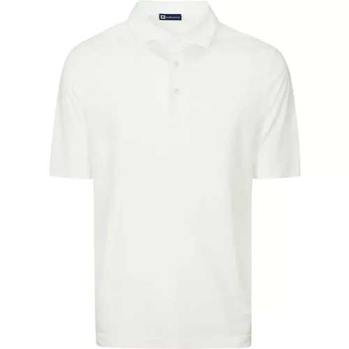 Weißes Baumwoll-Polo,Blaues Baumwoll-Poloshirt Knopfverschluss - Hindustrie - Modalova