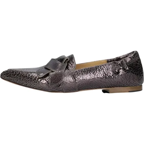 Loafers aus rissigem Leder mit Schleife , Damen, Größe: 38 1/2 EU - Via Vai - Modalova