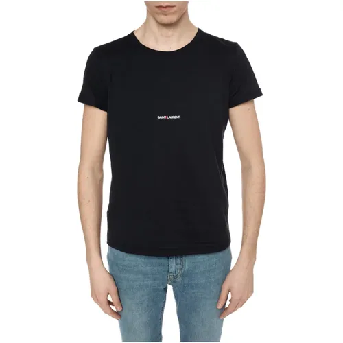 Logo-bedrucktes T-Shirt , Herren, Größe: L - Saint Laurent - Modalova