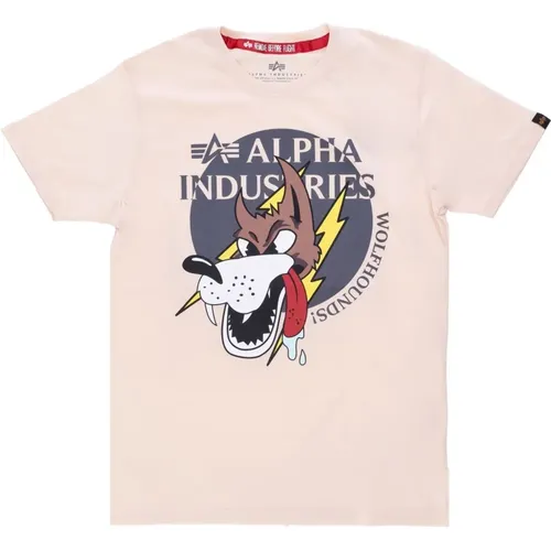 Wolfhounds Tee Jet Stream White , Herren, Größe: S - alpha industries - Modalova