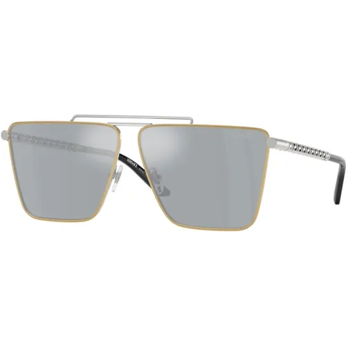 Stilvolle Sonnenbrille in Blauton , unisex, Größe: 64 MM - Versace - Modalova