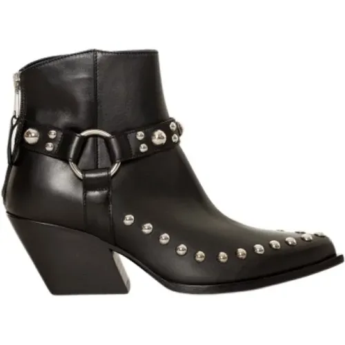 Studded Leather Texano Boots , female, Sizes: 3 UK - Elena Iachi - Modalova