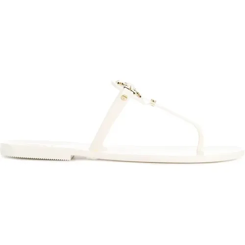 Weiße Flache Jelly Sandalen , Damen, Größe: 37 EU - TORY BURCH - Modalova