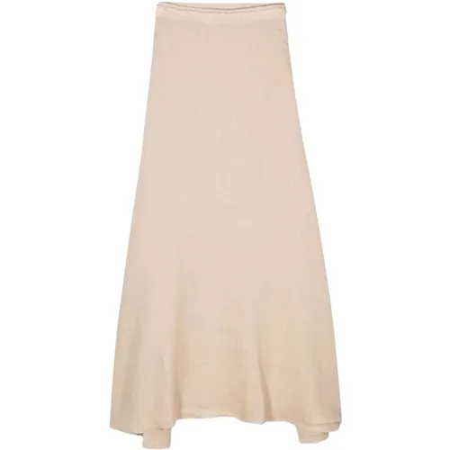 Linen A-Line Skirt , female, Sizes: XS - Amotea - Modalova