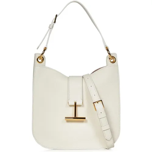 Leather Shoulder Bag with Gold-Tone Metal Buckle , female, Sizes: ONE SIZE - Tom Ford - Modalova