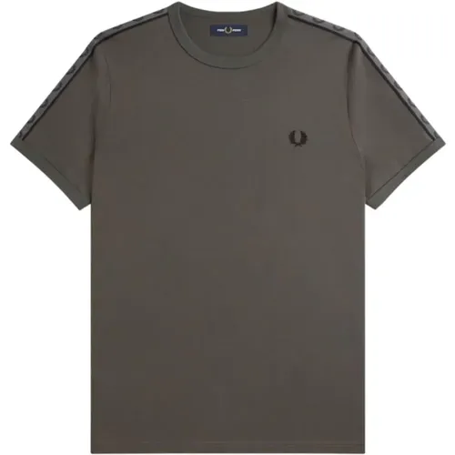 Iconic Laurel Crown Ärmel T-Shirt , Herren, Größe: L - Fred Perry - Modalova