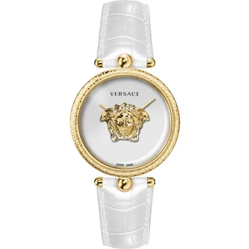 Weiß und gold Palazzo Armbanduhr , Damen, Größe: ONE Size - Versace - Modalova