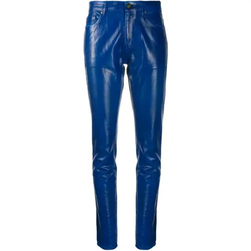 Schmal geschnittene Hose mit hohem Taillenstil , Damen, Größe: W28 - Saint Laurent - Modalova