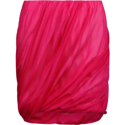 Short silk skirt , female, Sizes: L, M - Helmut Lang - Modalova