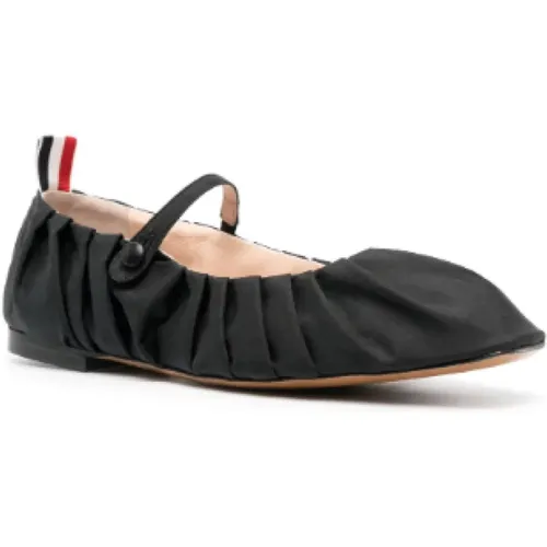 Schwarze Flache Schuhe Klassischer Stil , Damen, Größe: 37 1/2 EU - Thom Browne - Modalova
