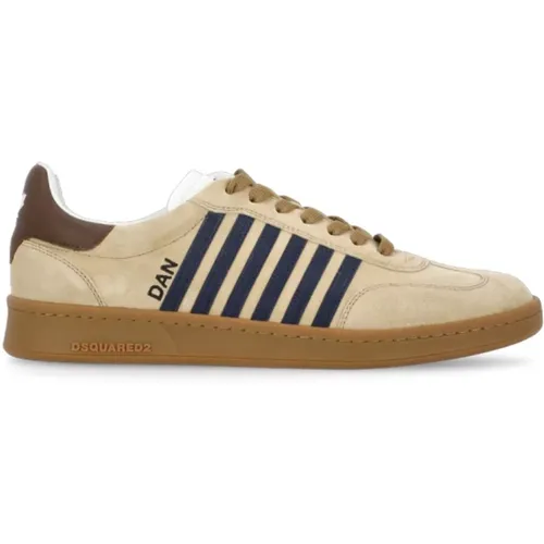 Suede Leather Sneakers Round Toe , male, Sizes: 11 UK, 8 UK, 9 UK, 6 UK, 8 1/2 UK, 10 UK, 7 UK - Dsquared2 - Modalova