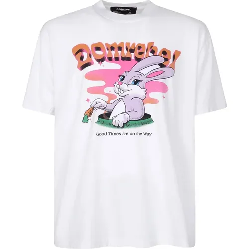 Printed T-shirt , male, Sizes: XS - Domrebel - Modalova