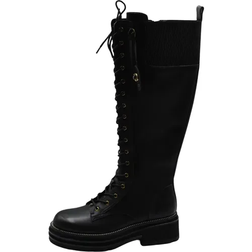 Schwarze Leder Chelsea Combat Stiefel - Kurt Geiger - Modalova