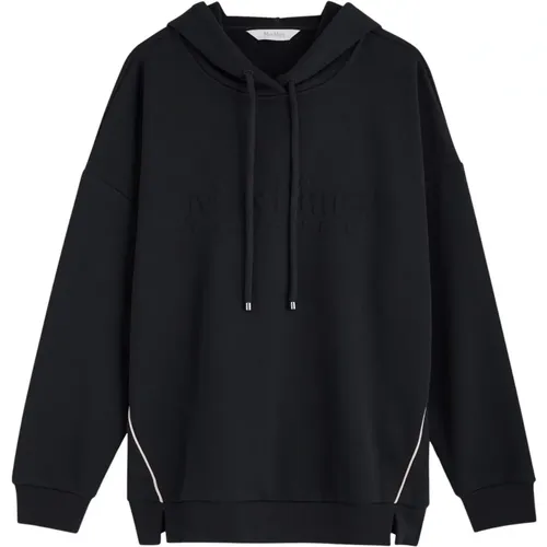 Dunkelblauer Logo Hoodie Pullover - Max Mara - Modalova