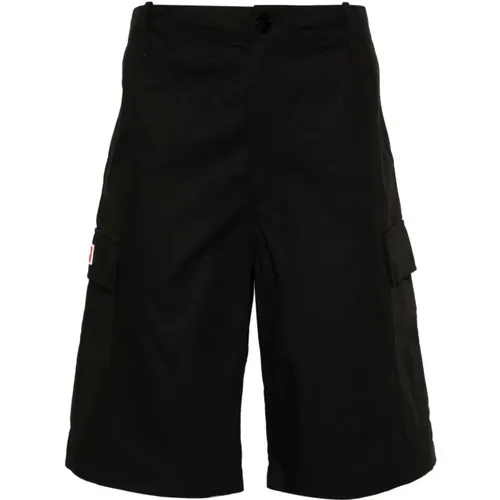 Schwarze Bermuda-Shorts mit Frontverschluss - Kenzo - Modalova