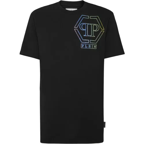 Schwarzes Logo-verziertes T-Shirt , Herren, Größe: 3XL - Philipp Plein - Modalova