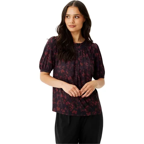 Rote Grazia Bluse mit Puffärmeln , Damen, Größe: M - IN FRONT - Modalova