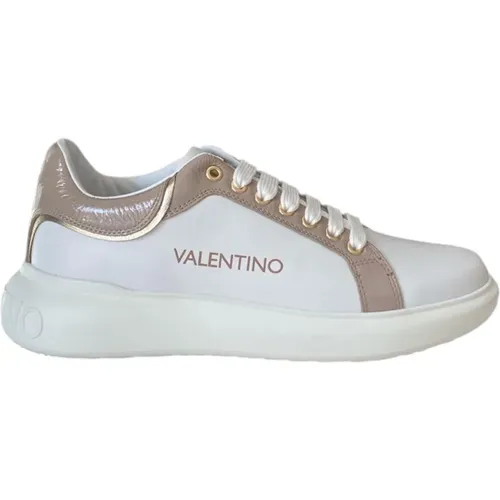 Weiße Ledersneaker mit nackten Einsätzen , Damen, Größe: 39 EU - Valentino - Modalova