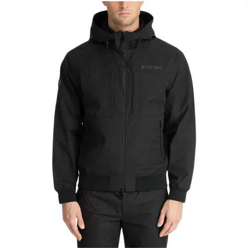 Hooded Zip Jacket with Logo Pockets , male, Sizes: M, L, XL - duvetica - Modalova