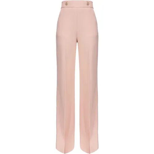 Crepe-Stretch-Hose mit goldenen Knöpfen - pinko - Modalova