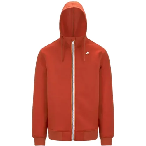 Roter Pullover mit Verstellbarer Kapuze , Herren, Größe: L - K-way - Modalova