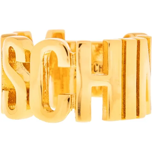 Ring with logo , female, Sizes: L - Moschino - Modalova