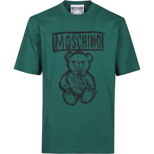 Niedliches Bärenprint T-Shirt , Herren, Größe: S - Moschino - Modalova