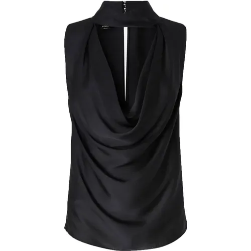 Satin Ärmellose Drapierte Top , Damen, Größe: S - pinko - Modalova