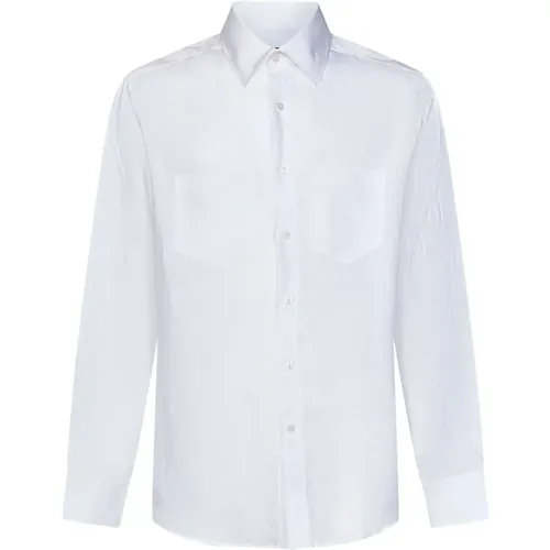 Weißes Leinenhemd mit Taschen - Low Brand - Modalova