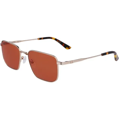 Gold Sunglasses Ck23101S , male, Sizes: 55 MM - Calvin Klein - Modalova