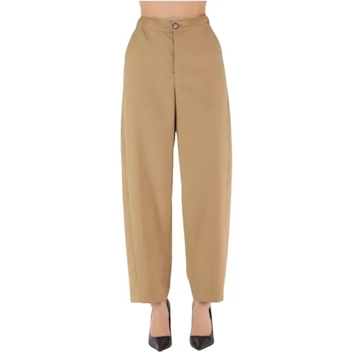 Crop Wool Pants with Drawstring , female, Sizes: S, XS - Marni - Modalova