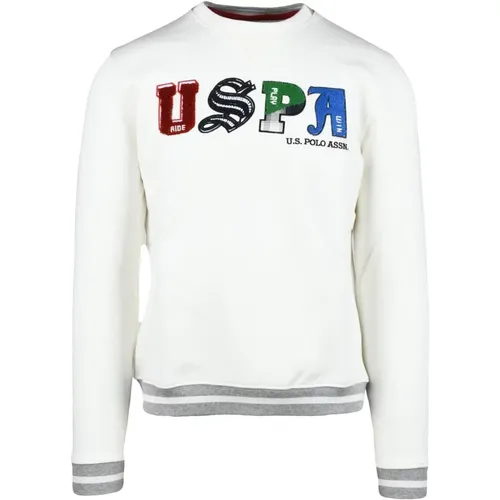 Weißer Sweatshirt für Männer , Herren, Größe: S - U.S. Polo Assn. - Modalova