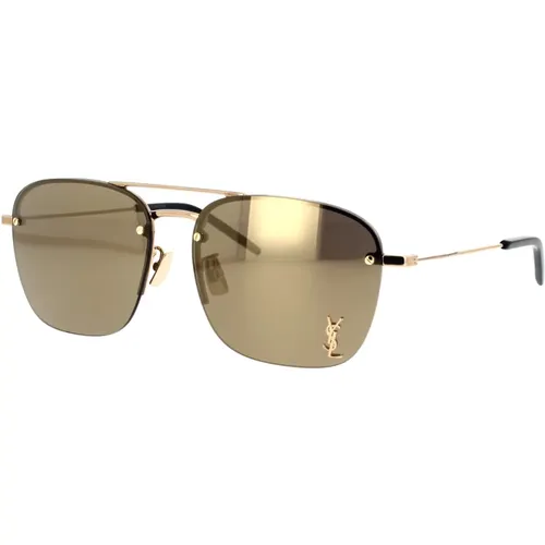 Caravan Style Sunglasses with YSL Logo , unisex, Sizes: 59 MM - Saint Laurent - Modalova