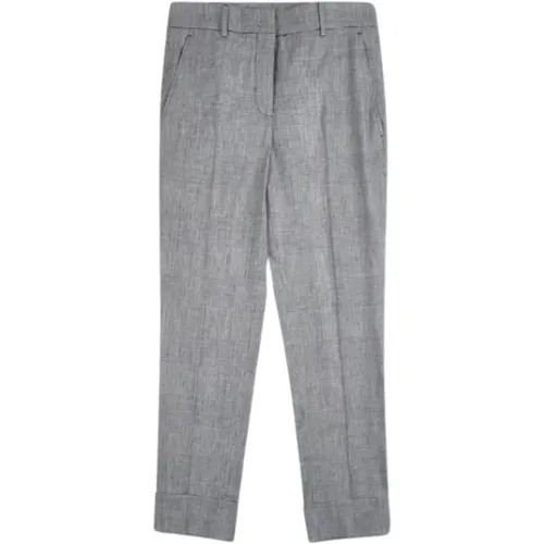 Linen Turn-Up Pants , female, Sizes: 2XS, M - Incotex - Modalova