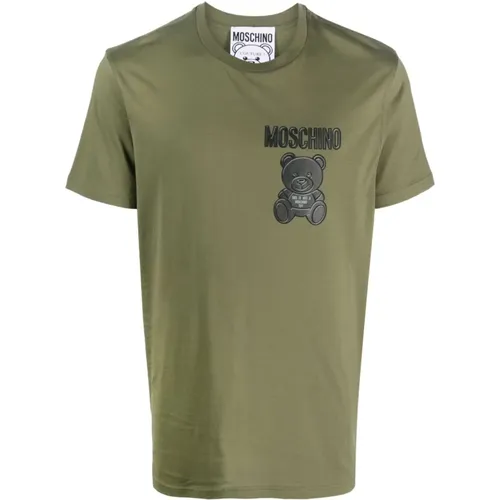 Grünes Stilvolles Herren T-Shirt , Herren, Größe: XS - Moschino - Modalova